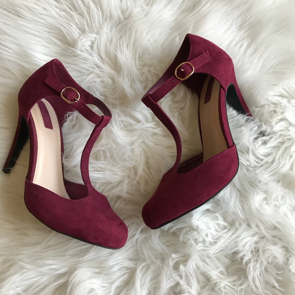 Forever 21 Burgundy Heels Pumps Size 7.5 EUC - Picture 7 of 8